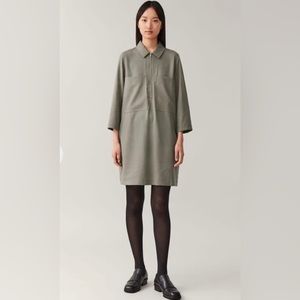 COS Green Utility Zip-Up Shirt dress size 4